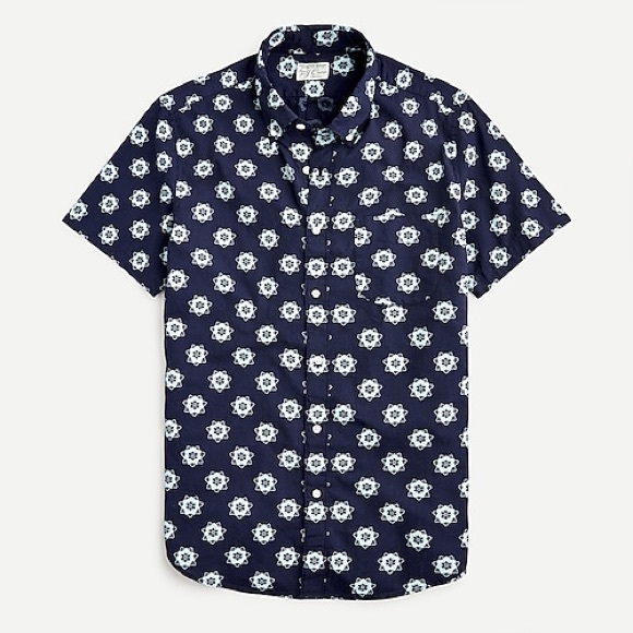 J Crew Short-sleeve cotton poplin shirt in floral nwt